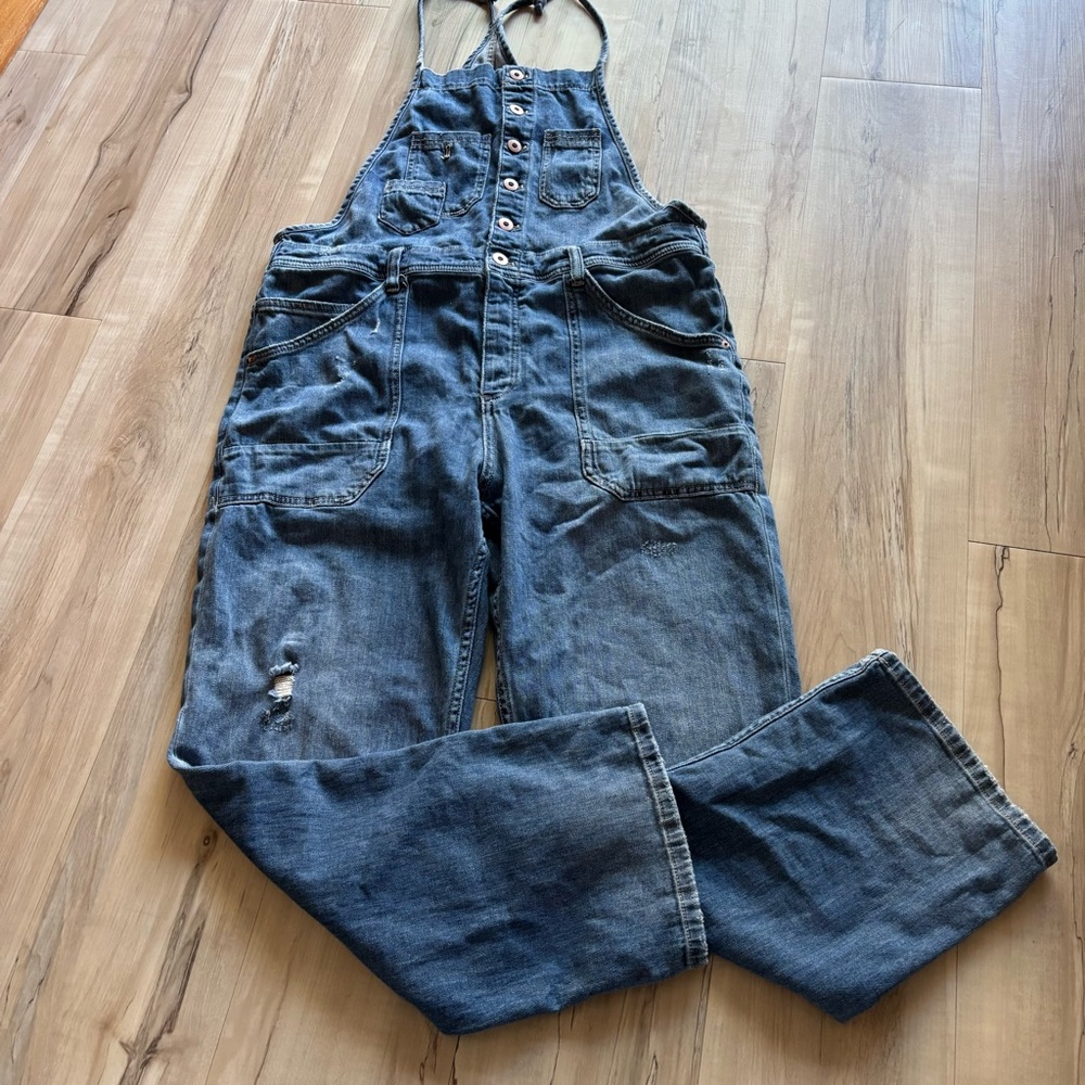 Anthropologie Relaxed Denim Overalls